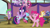 Size: 1920x1080 | Tagged: safe, screencap, cup cake, golden crust, midnight snack (g4), pinkie pie, spike, twilight sparkle, alicorn, dragon, earth pony, pony, unicorn, a trivial pursuit, g4, bag, balloon, female, friendship student, male, mare, saddle bag, stallion, twilight sparkle (alicorn), winged spike, wings