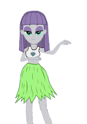 Size: 496x708 | Tagged: safe, artist:lucaspache, maud pie, equestria girls, g4, bare legs, belly button, clothes, cute, female, grass skirt, hula, hula dance, maudabetes, midriff, simple background, skirt, solo, transparent background