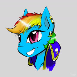 Size: 1800x1800 | Tagged: safe, rainbow dash, pony, g4, bust, clothes, female, pirate, solo
