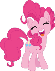 Size: 4656x6000 | Tagged: safe, artist:pink1ejack, kotobukiya, pinkie pie, earth pony, pony, g4, absurd resolution, cute, eyes closed, female, open mouth, simple background, smiling, solo, transparent background, vector