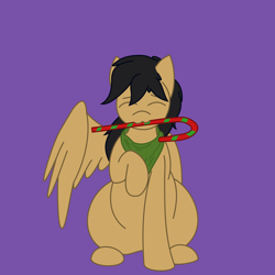 Size: 3000x3000 | Tagged: safe, artist:solardoodles, oc, oc only, pegasus, pony, candy, candy cane, food, high res, smiling, solo