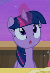Size: 550x815 | Tagged: safe, screencap, twilight sparkle, alicorn, pony, g4, once upon a zeppelin, :o, cropped, cute, female, glowing horn, horn, open mouth, solo, twiabetes, twilight sparkle (alicorn)