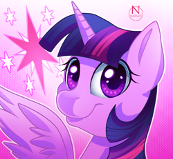 Size: 2541x2350 | Tagged: safe, artist:n-steisha25, twilight sparkle, alicorn, pony, g4, bust, cute, cutie mark, female, gradient background, high res, looking at you, mare, portrait, solo, twiabetes, twilight sparkle (alicorn)