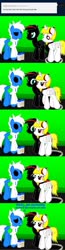 Size: 1071x4096 | Tagged: safe, artist:agkandphotomaker2000, oc, oc:arnold the pony, oc:crytic blade, oc:lucia nightblood, pegasus, pony, vampire, vampony, tumblr:pony video maker's blog, ask, black sclera, clothes, embarrassed, eyeless pony, food, garlic powder, hoodie, no effect, red and black oc, salt, tumblr, ugly look