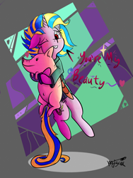 Size: 2448x3264 | Tagged: safe, artist:mjsw, oc, oc only, oc:lizekeil, pig, pony, unicorn, blushing, female, high res, mare, monologue, solo