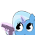 Size: 700x700 | Tagged: artist needed, safe, trixie, pony, unicorn, g4, delet this, female, gun, handgun, magic, mare, pistol, reaction image, simple background, solo, telekinesis, transparent background, weapon