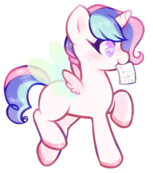 Size: 794x899 | Tagged: safe, artist:mvnchies, oc, oc only, alicorn, pony, alicorn oc, colored hooves, heart eyes, horn, mouth hold, raised hoof, simple background, solo, transparent background, wingding eyes