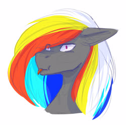 Size: 3150x3150 | Tagged: safe, artist:chrystal2288, artist:chrystal_company, oc, oc:darky wings, pegasus, pony, high res, pink eyes, sketch, tongue out