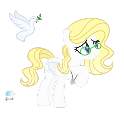 Size: 1280x1217 | Tagged: safe, artist:darbypop1, oc, oc only, oc:angelic grace, pegasus, pony, female, glasses, mare, simple background, solo, transparent background