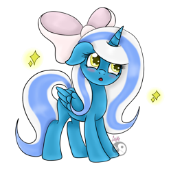 Size: 1054x1060 | Tagged: safe, artist:jessyxkisuxkata, oc, oc only, oc:fleurbelle, alicorn, pony, adorabelle, adorable face, blushing, bow, cute, female, hair bow, mare, simple background, solo, sweet, transparent background, wingding eyes