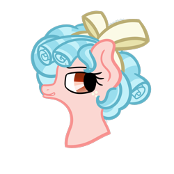 Size: 1920x1920 | Tagged: safe, artist:embroidered equations, cozy glow, pegasus, pony, g4, blue mane, bow, commission, female, freckles, pink coat, red eyes, ribbon, solo, two toned mane