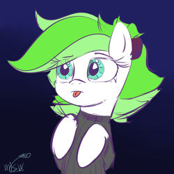 Size: 5000x5000 | Tagged: safe, artist:mjsw, oc, oc only, oc:lime mane the third, earth pony, pony, female, mare, mlem, silly, sketch, solo, tongue out