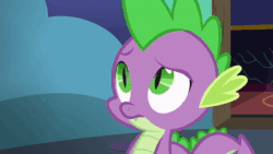 Size: 1280x720 | Tagged: safe, screencap, spike, starlight glimmer, dragon, pony, unicorn, every little thing she does, g4, animated, female, male, mare, sound, webm