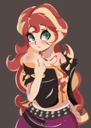Size: 1336x1872 | Tagged: safe, artist:tohupo, sunset shimmer, equestria girls, g4, clothes, cute, digital art, female, geode of empathy, looking at you, magical geodes, shimmerbetes, simple background, solo