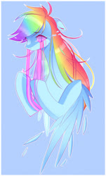 Size: 633x1050 | Tagged: safe, artist:clefficia, rainbow dash, pegasus, pony, g4, female, mare, simple background, solo, wings