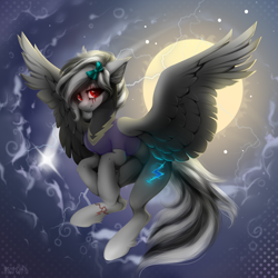 Size: 3000x3000 | Tagged: safe, artist:rico_chan, oc, oc:vanessa white, pegasus, pony, cloud, high res, night, shadowbolts, solo, space, stars, sun, the sun
