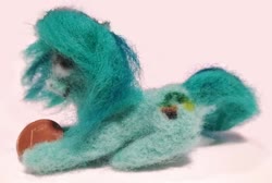 Size: 1024x689 | Tagged: safe, artist:themisto97, wallflower blush, earth pony, pony, equestria girls, equestria girls series, forgotten friendship, g4, craft, equestria girls ponified, felt, felting, female, irl, needle felted, photo, plushie, ponified, simple background, solo
