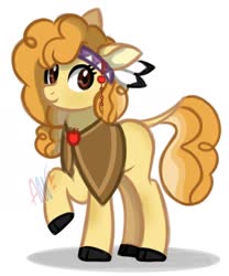 Size: 1661x1998 | Tagged: safe, artist:amgiwolf, oc, oc only, oc:sweet tart, hybrid, bisony, female, interspecies offspring, offspring, parent:braeburn, parent:little strongheart, parents:braeheart, simple background, solo, white background