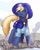 Size: 1280x1600 | Tagged: safe, artist:wolfenstyle, oc, oc only, oc:snap fable, oc:star bright, pony, unicorn, cape, city, clothes, cosmic wizard, destruction, duo, eyes closed, giant pony, growth, growth spell, hat, macro, male, mega giant, micro, pocket pony, size difference, smiling, stallion, wizard, wizard hat