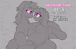Size: 1267x817 | Tagged: safe, artist:dolorosacake, earth pony, pony, advertisement, auction, auction open, bid, commission, female, male, paypal, romantic, ych example, your character here