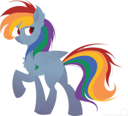 Size: 2569x2335 | Tagged: safe, artist:simonk0, rainbow dash, pegasus, pony, g4, female, folded wings, high res, looking back, mare, raised hoof, simple background, solo, transparent background, wings