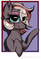Size: 2256x3243 | Tagged: safe, artist:luxsimx, oc, oc only, oc:efflorescence, bat pony, pony, bat pony oc, female, high res, looking at you, mare, solo, tongue out