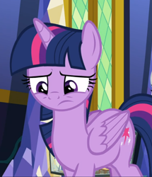 Size: 772x896 | Tagged: safe, screencap, twilight sparkle, alicorn, pony, g4, the last problem, cropped, female, folded wings, frown, mare, sad, solo, twilight sparkle (alicorn), wings