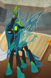 Size: 535x807 | Tagged: safe, screencap, queen chrysalis, changeling, changeling queen, g4, the ending of the end, cropped, evil smile, female, grin, smiling, solo, ultimate chrysalis