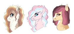 Size: 4870x2231 | Tagged: safe, artist:venommocity, oc, oc only, oc:cookie butter, oc:squirrel, oc:strawberry sorbet, earth pony, pony, bust, female, high res, mare, offspring, parent:cheese sandwich, parent:pinkie pie, parents:cheesepie, portrait, siblings, simple background, sisters, white background