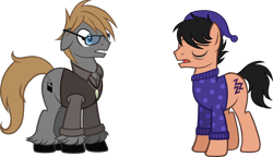Size: 2000x1150 | Tagged: safe, artist:theeditormlp, oc, oc only, oc:silly sleeper, oc:the editor, earth pony, pony, clothes, glasses, hat, male, nightcap, shirt, simple background, sleeping, stallion, transparent background, vest