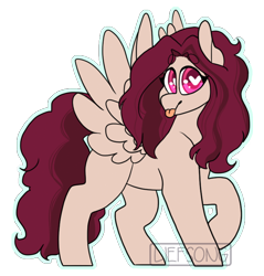 Size: 726x758 | Tagged: safe, artist:liefsong, oc, oc only, pegasus, pony, :p, gift art, heart eyes, simple background, solo, tongue out, transparent background, wingding eyes
