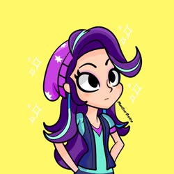 Size: 1080x1080 | Tagged: safe, artist:monitor_retro, starlight glimmer, human, equestria girls, g4, beanie, clothes, female, hat, humanized, light skin, solo