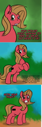 Size: 796x2404 | Tagged: safe, artist:denton, oc, oc only, oc:pun, earth pony, pony, ask pun, ask, female, mare, pun, rearing, solo, visual pun