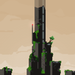 Size: 512x512 | Tagged: safe, artist:kolonsky, fallout equestria, fallout equestria: project horizons, animated, city, cloud, cloudy, fanfic art, gif, grass, hoofington, ministry of awesome, moss, no pony, overgrown, pixel art, skyscraper, the core, tree