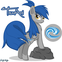 Size: 2500x2500 | Tagged: safe, artist:le-23, oc, oc only, oc:tsunami, pegasus, pony, female, high res, mare, rock, simple background, solo, transparent background
