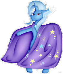 Size: 1224x1445 | Tagged: safe, artist:thebenalpha, trixie, pony, unicorn, g4, birthday gift, cape, clothes, female, solo