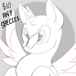 Size: 1000x1000 | Tagged: safe, artist:housho, pony, advertisement, commission, icon, simple background, ych sketch, your character here