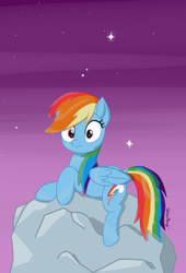 Size: 1904x2800 | Tagged: safe, artist:commpony, rainbow dash, pony, g4, my little pony: rainbow roadtrip, cloud, female, solo
