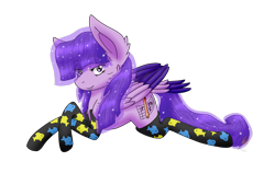 Size: 1675x1061 | Tagged: safe, artist:midnightfire1222, oc, oc only, oc:cadenza, pegasus, pony, clothes, commission, fish socks, simple background, socks, solo, transparent background
