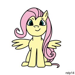 Size: 4267x4267 | Tagged: safe, artist:rstp14, fluttershy, pegasus, pony, g4, female, solo, tail, wings