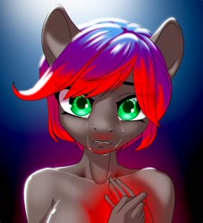 Size: 2000x2200 | Tagged: safe, artist:up1ter, oc, oc:up1ter, earth pony, anthro, crying, high res, solo