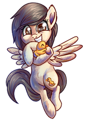 Size: 899x1189 | Tagged: safe, artist:avui, oc, oc only, oc:yuntao, bird, duck, pegasus, pony, simple background, solo, transparent background