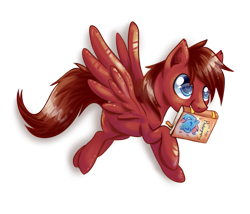 Size: 933x798 | Tagged: safe, artist:avui, oc, oc only, oc:phoenix wing, pegasus, pony, book, flying, mouth hold, simple background, solo, transparent background