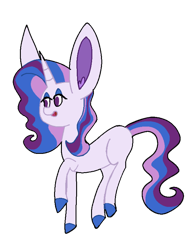 Size: 900x1200 | Tagged: safe, artist:quillquacks, oc, oc only, oc:radiant jewel, pony, unicorn, kindverse, impossibly large ears, offspring, parent:fancypants, parent:rarity, parents:raripants, simple background, solo, transparent background