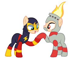 Size: 929x777 | Tagged: safe, pony, elec man, fire man, gay, male, mega man (series), ponified, shipping