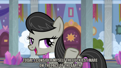Size: 1280x720 | Tagged: safe, edit, edited screencap, screencap, octavia melody, earth pony, pony, a horse shoe-in, g4, caption, female, image macro, lou gehrig, mare, meme, text