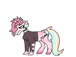 Size: 1032x774 | Tagged: safe, artist:circusfreak, oc, oc only, oc:vendetta (rigbythememe), pony, unicorn, colorful, female, pink, rainbow, simple background, solo, transparent background