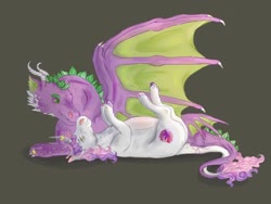 Size: 1024x768 | Tagged: safe, artist:versionsofme, spike, sweetie belle, dragon, pony, unicorn, g4, adult, adult spike, female, interspecies, leonine tail, male, mare, next generation, older, older spike, older sweetie belle, ponies breeding dragons, preggy belle, pregnant, pregnant sweetie belle, ship:spikebelle, shipping, straight