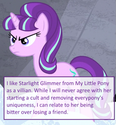 Size: 473x507 | Tagged: safe, edit, edited screencap, editor:useraccount, screencap, starlight glimmer, pony, unicorn, g4, the cutie map, angry, confesssions, cropped, mlpconfessions, op is a duck, op is trying to start shit, tumblr