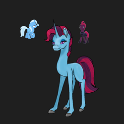 Size: 1224x1224 | Tagged: safe, artist:dragonmagicwriter, fizzlepop berrytwist, tempest shadow, trixie, oc, g4, female, fusion